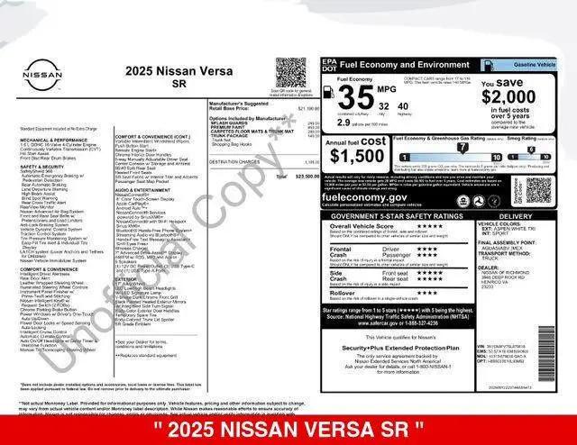 2025 Nissan Versa 1.6 SR