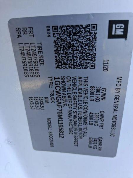 2021 Chevrolet Express Cargo Van RWD 2500 Regular Wheelbase WT