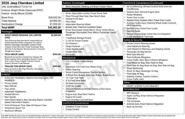 2026 Jeep Cherokee Limited 4x4