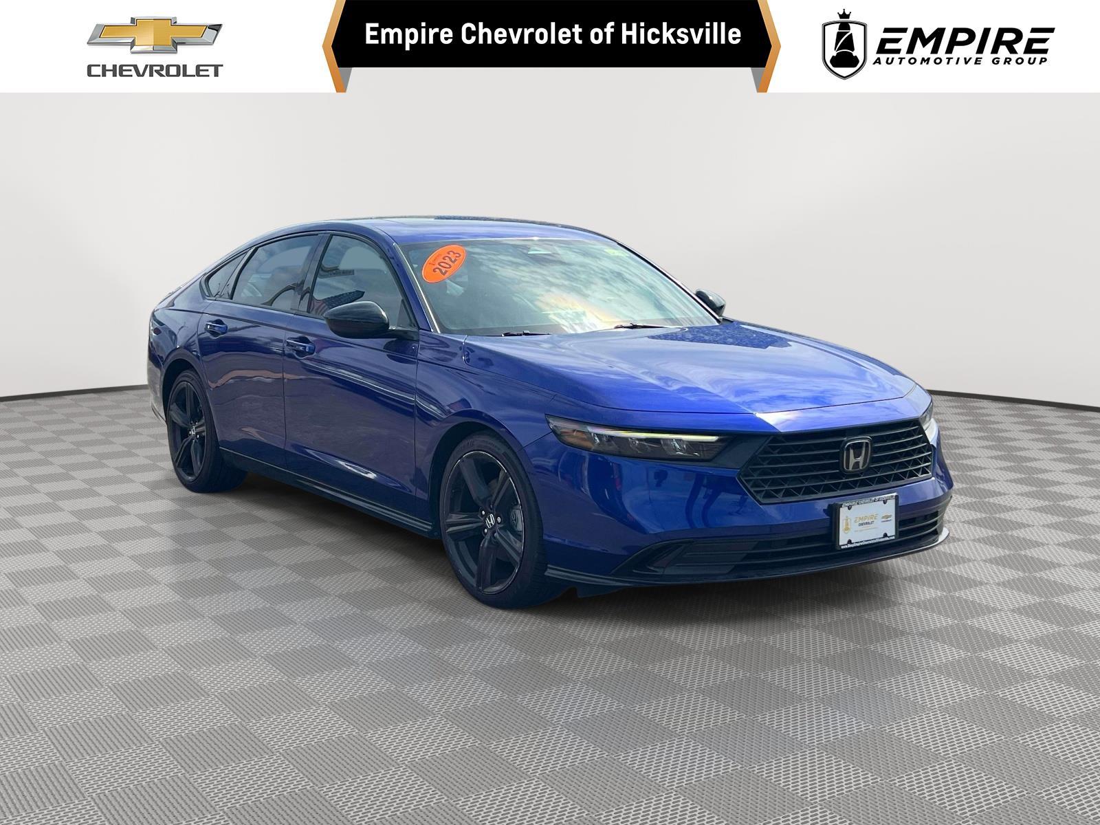 Blue Metallic 2023 Honda Accord Hybrid Sport-L FWD Sedan Front-Wheel Drive Continuously Variable Transmission