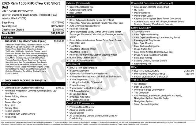 2026 Ram 1500 RHO Crew Cab 4x4 57 Box