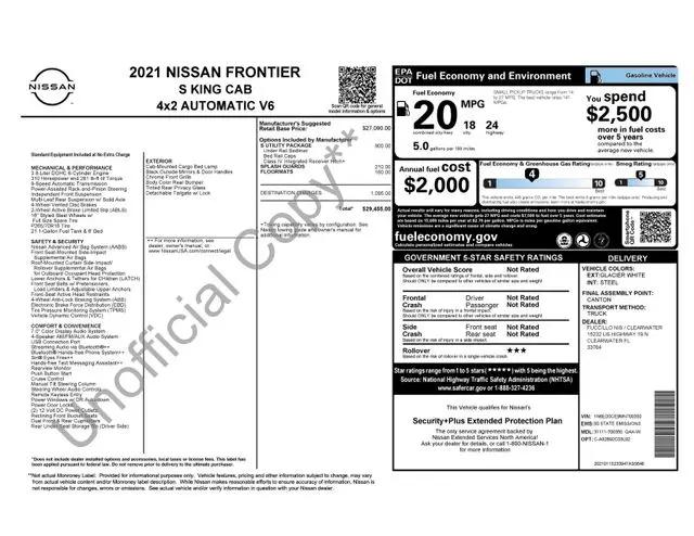 2021 Nissan Frontier King Cab S 4x2