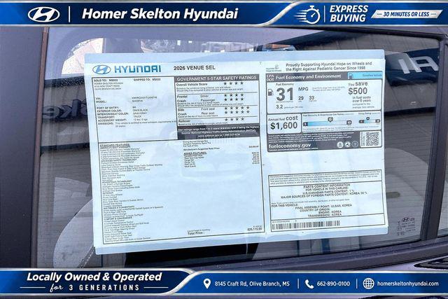 New 2026 Hyundai Venue SEL For Sale in Olive Branch, MS