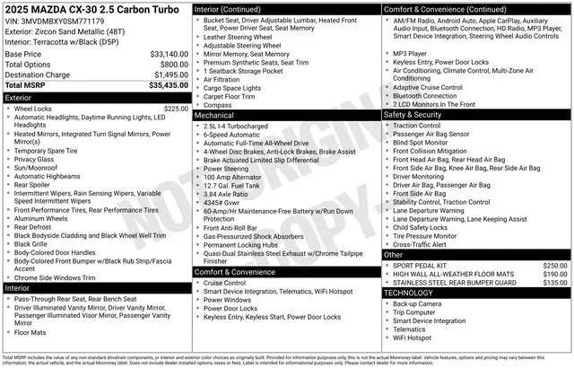 2025 Mazda CX-30 2.5 Carbon Turbo