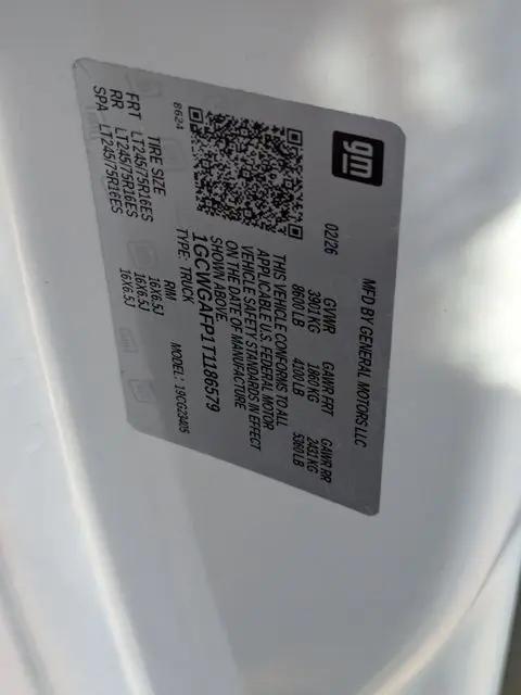 2026 Chevrolet Express Cargo Van 2500 Regular Wheelbase, WT, RWD
