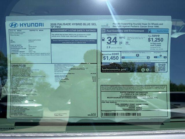 2026 Hyundai Palisade Blue SEL 7P