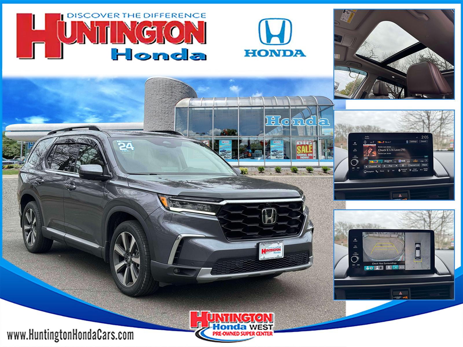 Gray (Modern Steel Metallic) 2024 Honda Pilot Elite AWD SUV / Crossover All-Wheel Drive Automatic