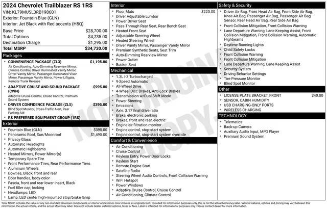 2024 Chevrolet TrailBlazer AWD RS