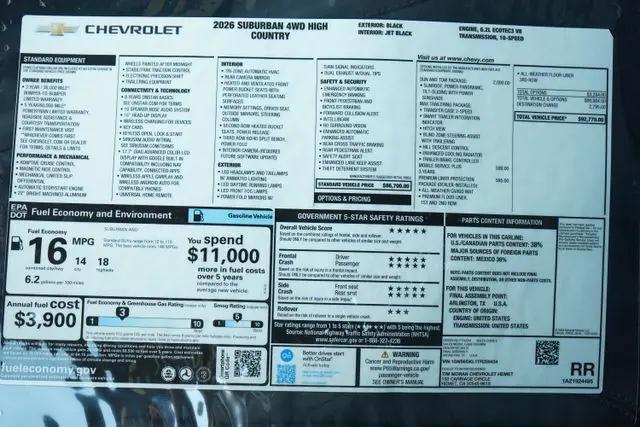 2026 Chevrolet Suburban High Country, 4WD