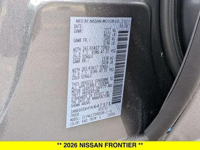 2026 Nissan Frontier Crew Cab SV 4x4