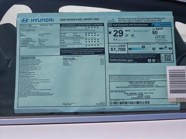 2026 Hyundai Sonata SEL Sport
