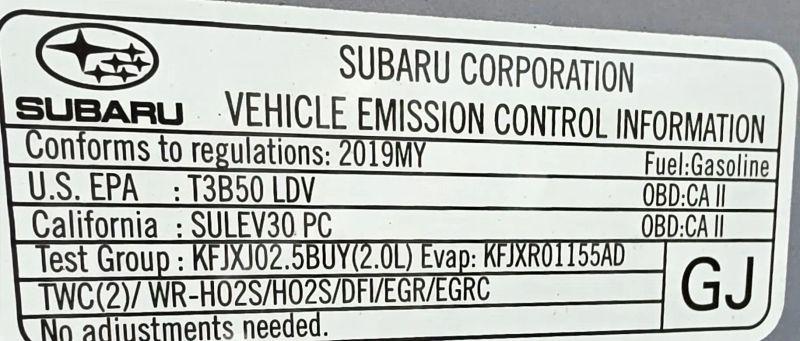 2019 Subaru Impreza 2.0i