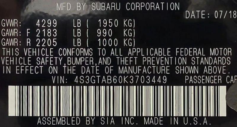 2019 Subaru Impreza 2.0i
