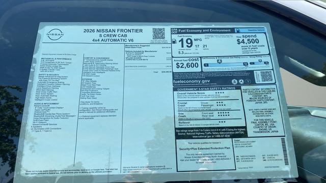 2026 Nissan Frontier Crew Cab S 4x4