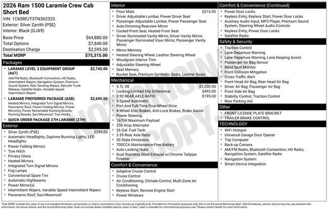 2026 Ram 1500 Laramie Crew Cab 4x4 57 Box