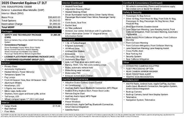 2025 Chevrolet Equinox AWD LT