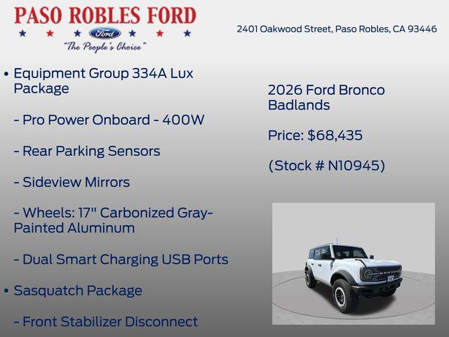 2026 Ford Bronco Badlands
