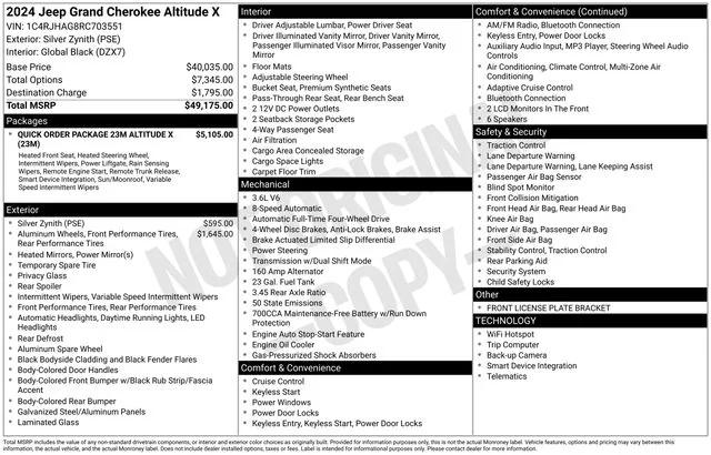 2024 Jeep Grand Cherokee Altitude X 4x4