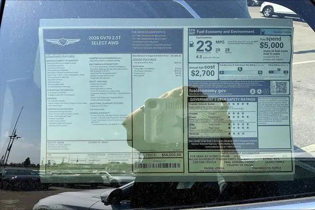 2026 Genesis GV70 2.5T Select