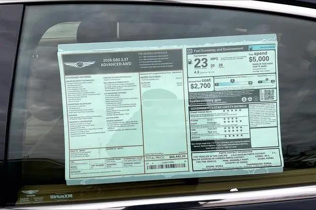 2026 Genesis G80 2.5T Advanced AWD