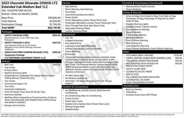 2022 Chevrolet Silverado 2500HD 4WD Double Cab Standard Bed LTZ