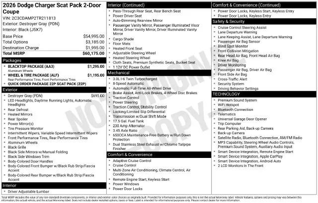 2026 Dodge Charger Scat Pack 2-Door AWD
