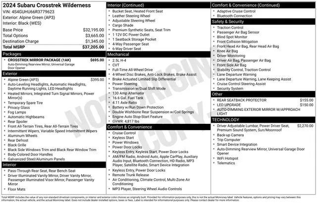 2024 Subaru Crosstrek Wilderness