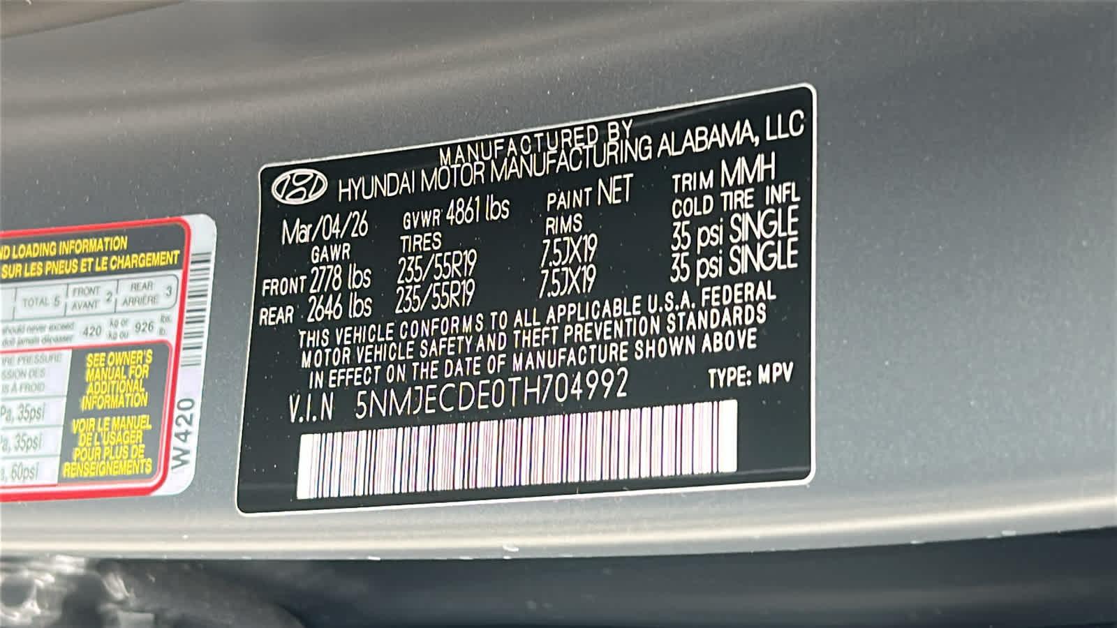 New 2026 Ecotronic Gray Matte Hyundai Limited AWD image 60