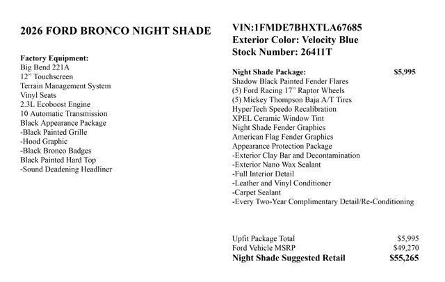 2026 Ford Bronco Big Bend