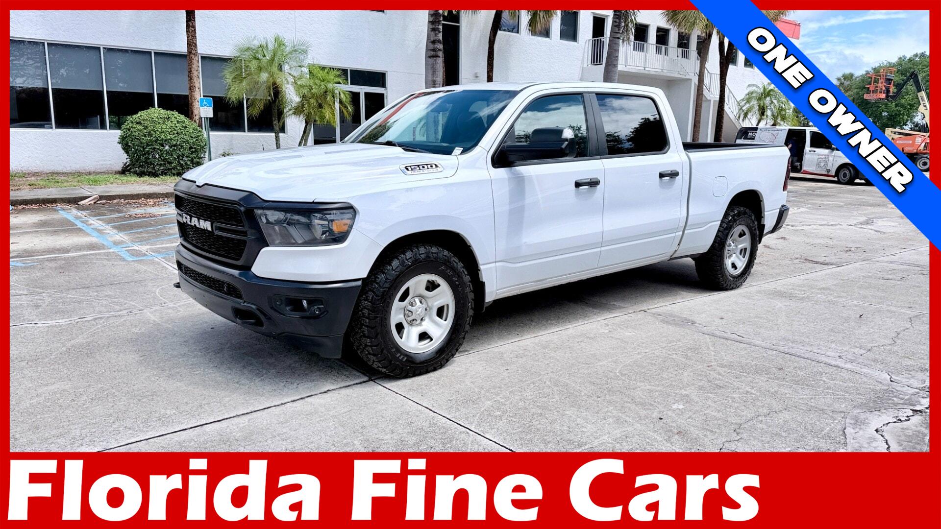 Bright White Clearcoat 2023 RAM 1500 Tradesman Crew Cab 4WD Pickup Truck Four-Wheel Drive Automatic