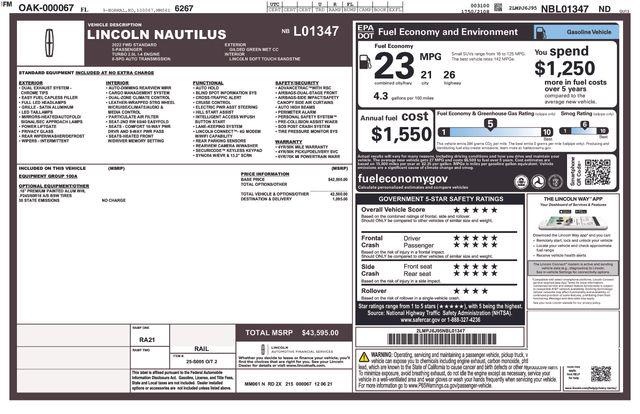 2022 Lincoln Nautilus Standard