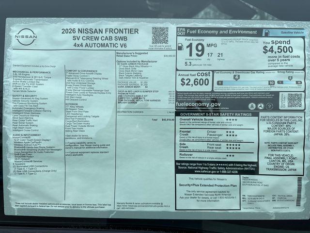 2026 Nissan Frontier Crew Cab SV 4x4