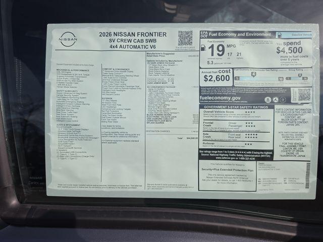 2026 Nissan Frontier Crew Cab SV 4x4