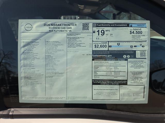 2026 Nissan Frontier Crew Cab SV 4x4