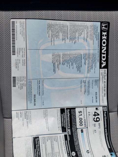 2026 Honda Civic Sport