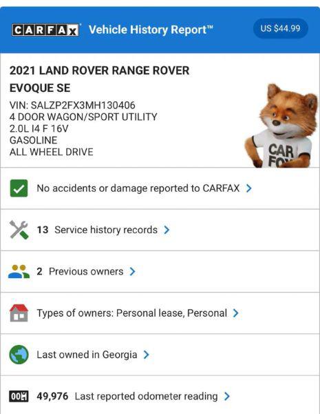 2021 Land Rover Range Rover Evoque SE