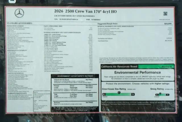 2026 Mercedes-Benz Sprinter 2500 High Roof 4-Cyl Diesel HO