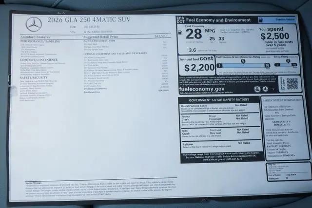 2026 Mercedes-Benz GLA-CLASS 4MATIC