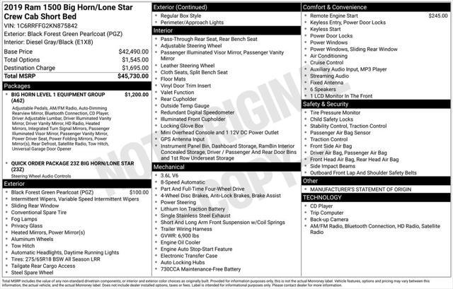 2019 Ram 1500 Big Horn/Lone Star Crew Cab 4x4 5'7" Box
