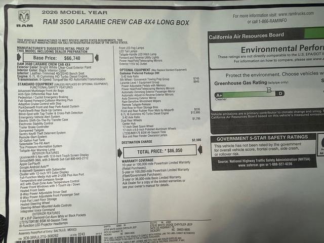 2026 Ram 3500 Laramie Crew Cab 4x4 8' Box