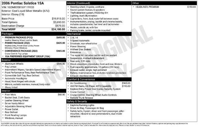 2006 Pontiac Solstice Base