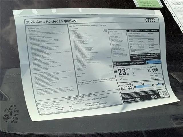2026 Audi A6 Prestige quattro S tronic
