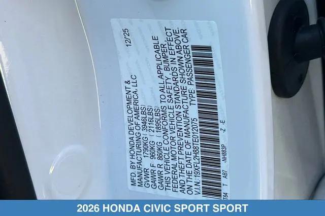2026 Honda Civic Sport