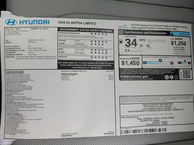 2026 Hyundai Elantra Limited