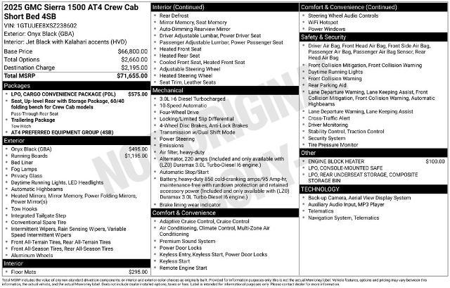 2025 GMC Sierra 1500 4WD Crew Cab Short Box AT4