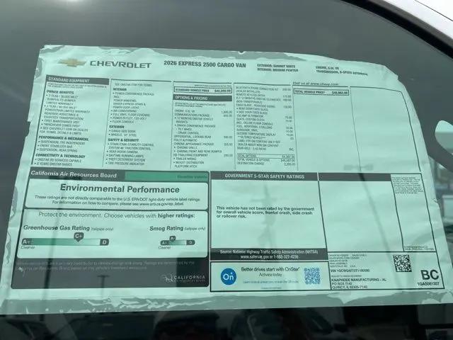 2026 Chevrolet Express Cargo Van 2500 Regular Wheelbase, WT, RWD