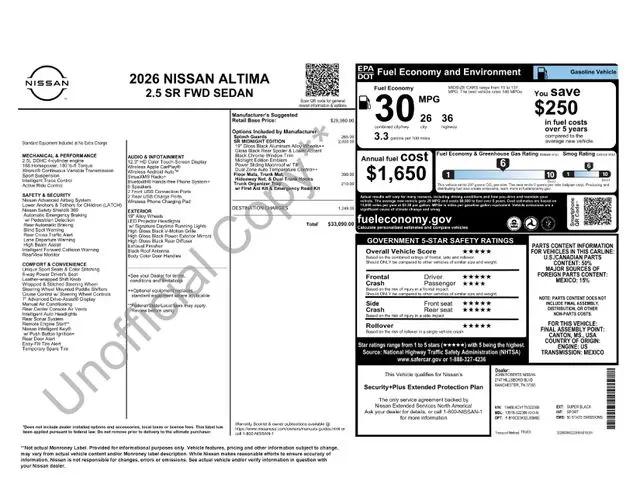 2026 Nissan Altima SR FWD