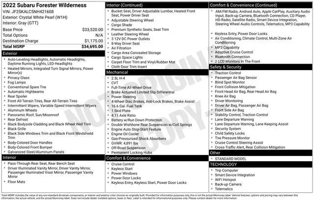2022 Subaru Forester Wilderness