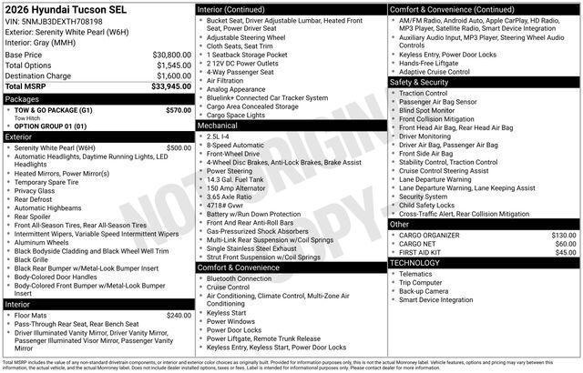 2026 Hyundai Tucson SEL