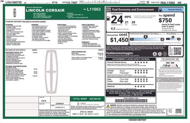 2022 Lincoln Corsair Standard